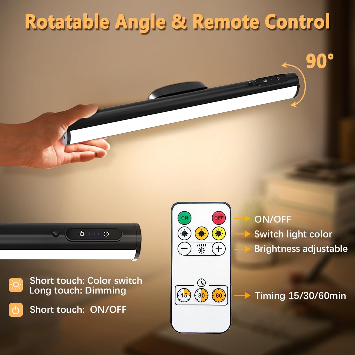 Skorter | Bravzurg Magnetic LED Light Strip with Remote – Rechargeable, Dimmable, Wireless, Black