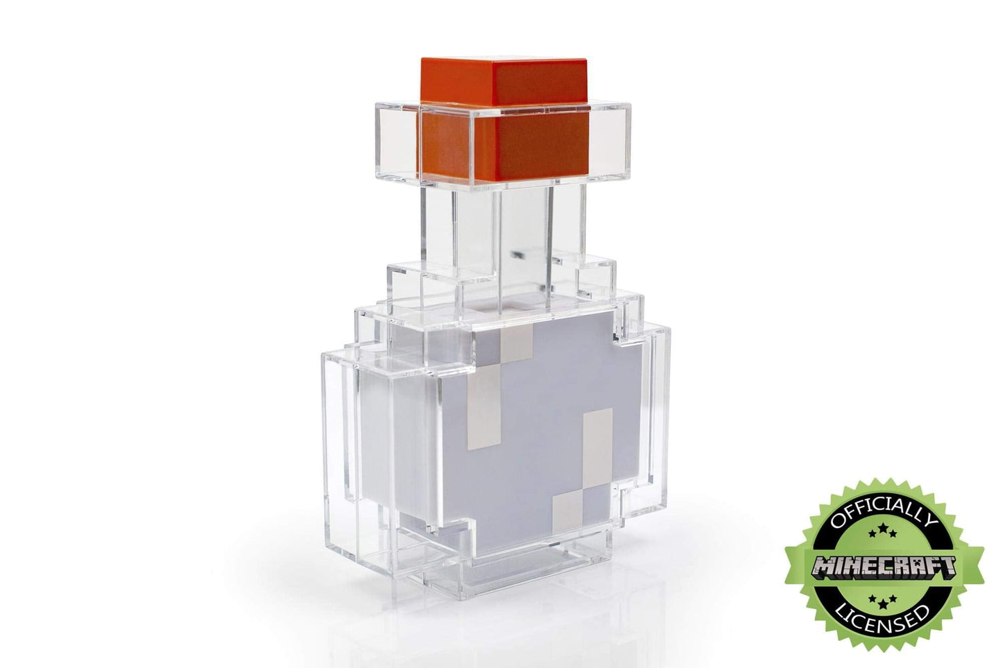 Skorter | Minecraft Color Changing Led Drinking Bottle Desk Lamp | 7-Inch Night Light, Clear Plastic
