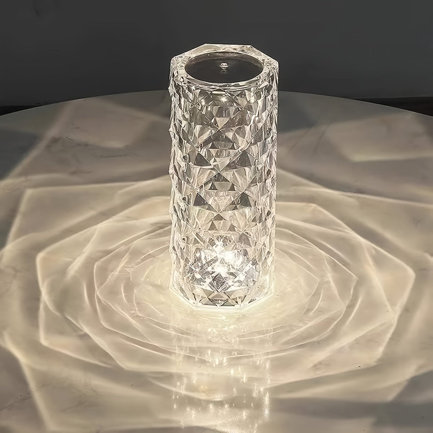 Skorter | LumiKristal - Crystal Diamond Desk Lamp with 3 Colors LED Lighting