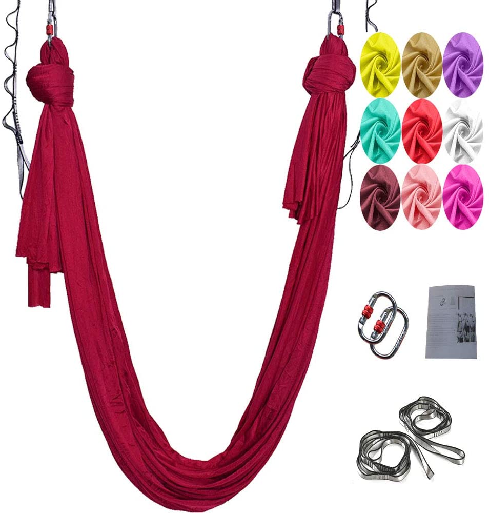 Skørter | Aerial Yoga Swing Set, L:5M W:2.8M Anti Gravity Hammock Inversion Exercises Includes 2 Carabiners, 2 Daisy Chain, 1 Hanging Instructions.