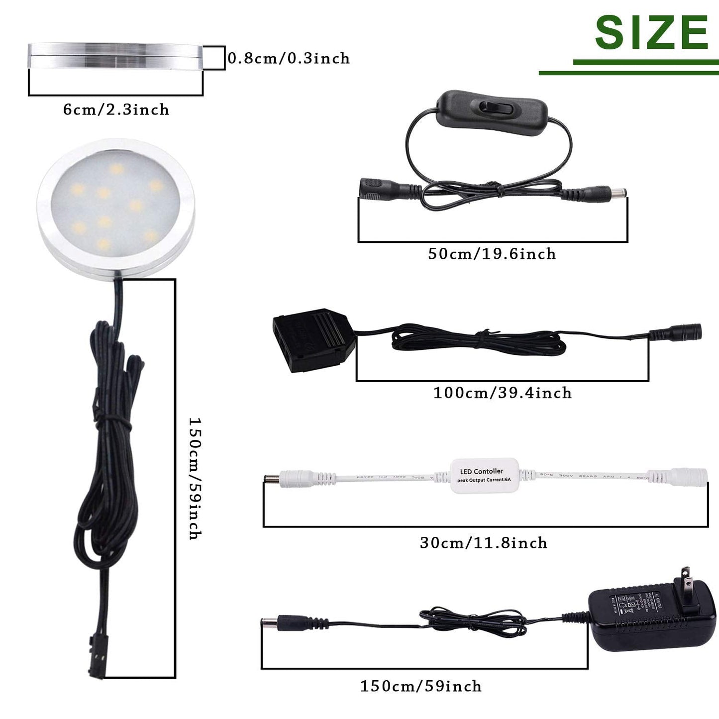 Skorter | Aiboo Dimmable Led Under Cabinet Puck Light Kit With Rf Remote Control, Warm White 2700K