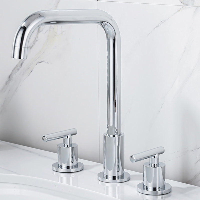 Skorter | Modern 2-Handle Bathroom Sink Faucet 3-Hole Widespread Bathroom Faucet