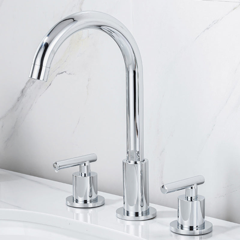 Skorter | Modern 2-Handle Bathroom Sink Faucet 3-Hole Widespread Bathroom Faucet