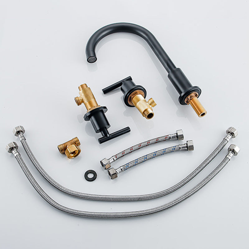Skorter | Modern 2-Handle Bathroom Sink Faucet 3-Hole Widespread Bathroom Faucet