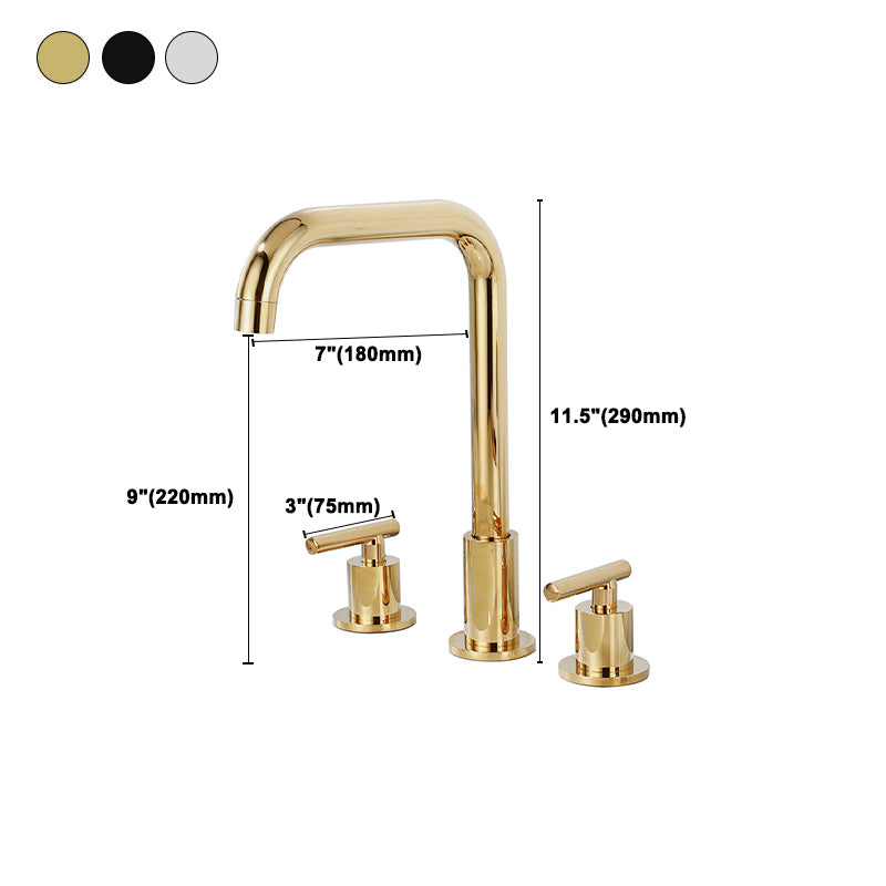 Skorter | Modern 2-Handle Bathroom Sink Faucet 3-Hole Widespread Bathroom Faucet