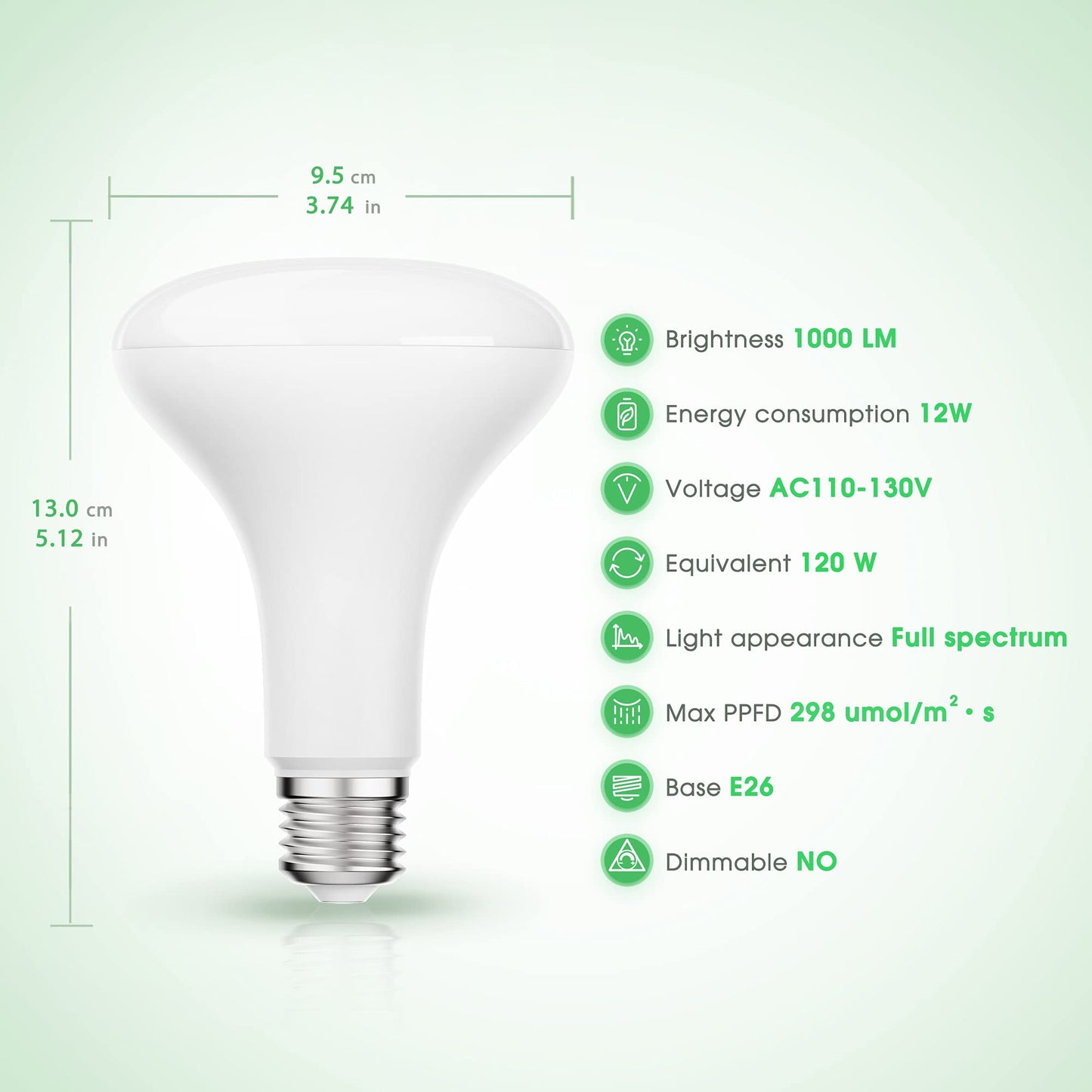 Skorter | Briignite LED Grow Light Bulbs, Full Spectrum 12W E26, 4 Pack for Indoor Plants & Hydroponics