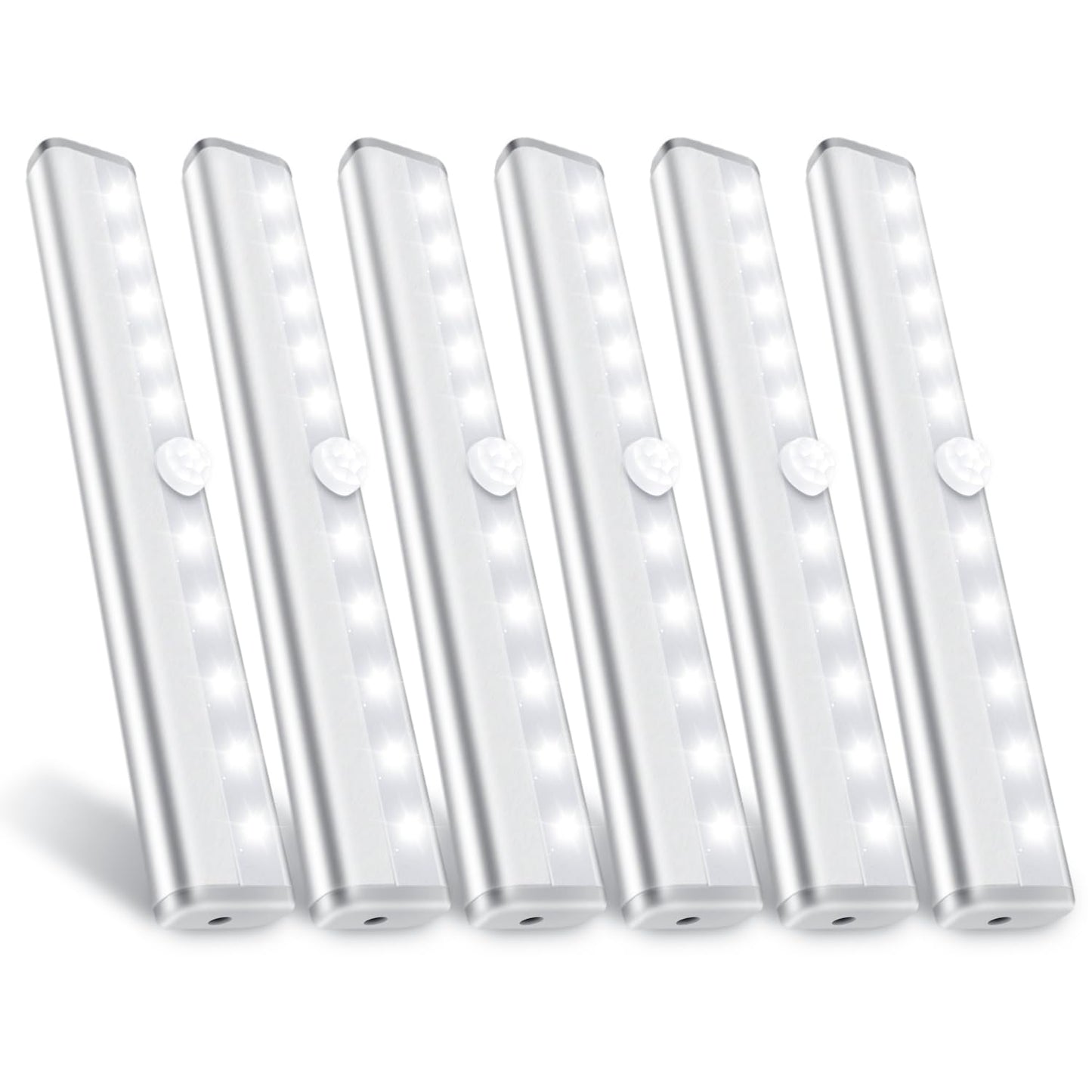 Skorter | Hokoiln 10 LED Motion Sensor Wardrobe Light - Battery Operated Stick-On Night Light Bar, 6 Pack