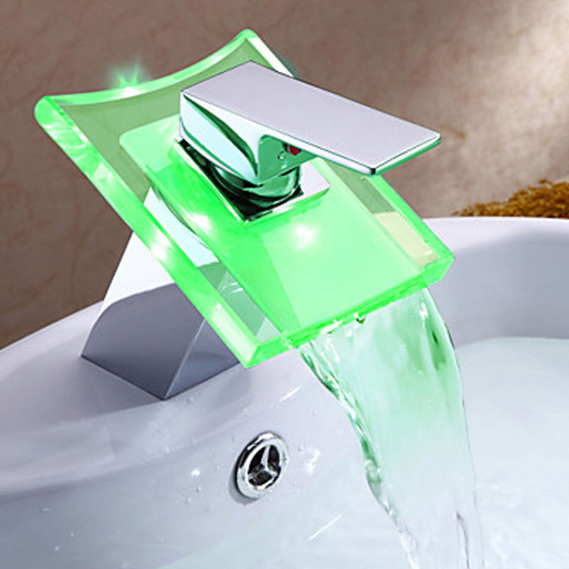 Skorter | 1-Handle Basin Mixer 1-Hole Copper Sink Tap with LED Lighting