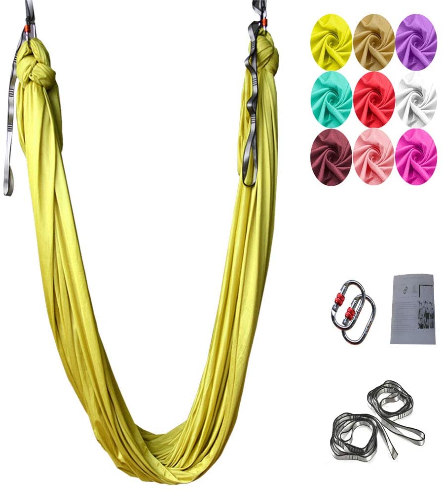 Skørter | Aerial Yoga Swing Set, L:5M W:2.8M Anti Gravity Hammock Inversion Exercises Includes 2 Carabiners, 2 Daisy Chain, 1 Hanging Instructions.