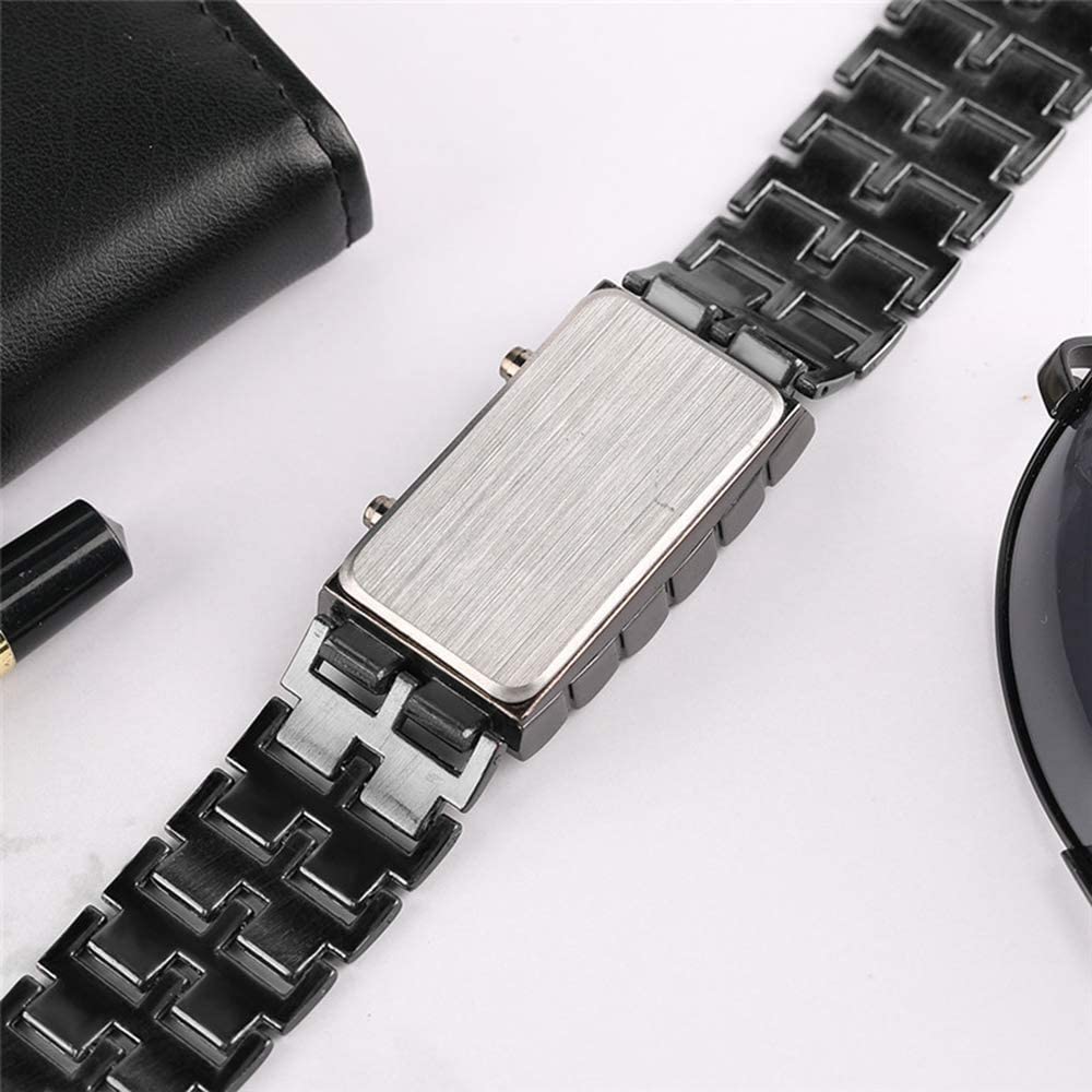 Skorter | Mens Casual Simple Youth Sports Watch Electronic Binary Digital LED Lava Alloy Rectangular Chain Watches