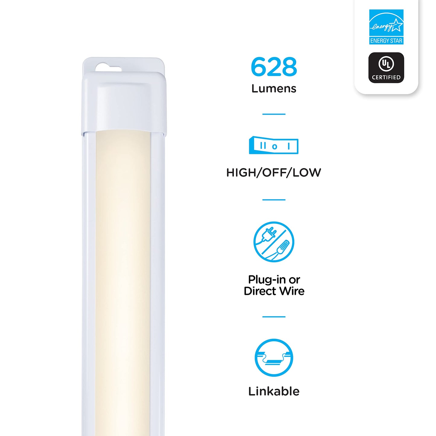 Skorter | Enbrighten 38846 White 18-Inch Plug-In Dimmable Table Lamp - Plastic Lighting Solution