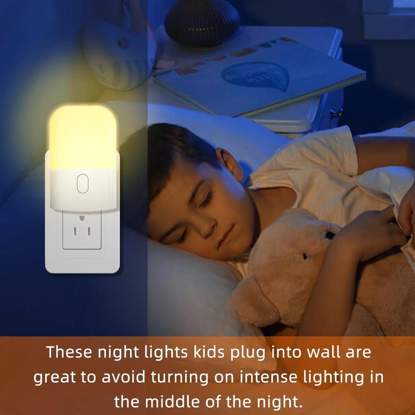 Skorter | N&B Nice&Bravo LED Night Light With Dusk Till Dawn Sensor, Dimmable, 4 Pack, White