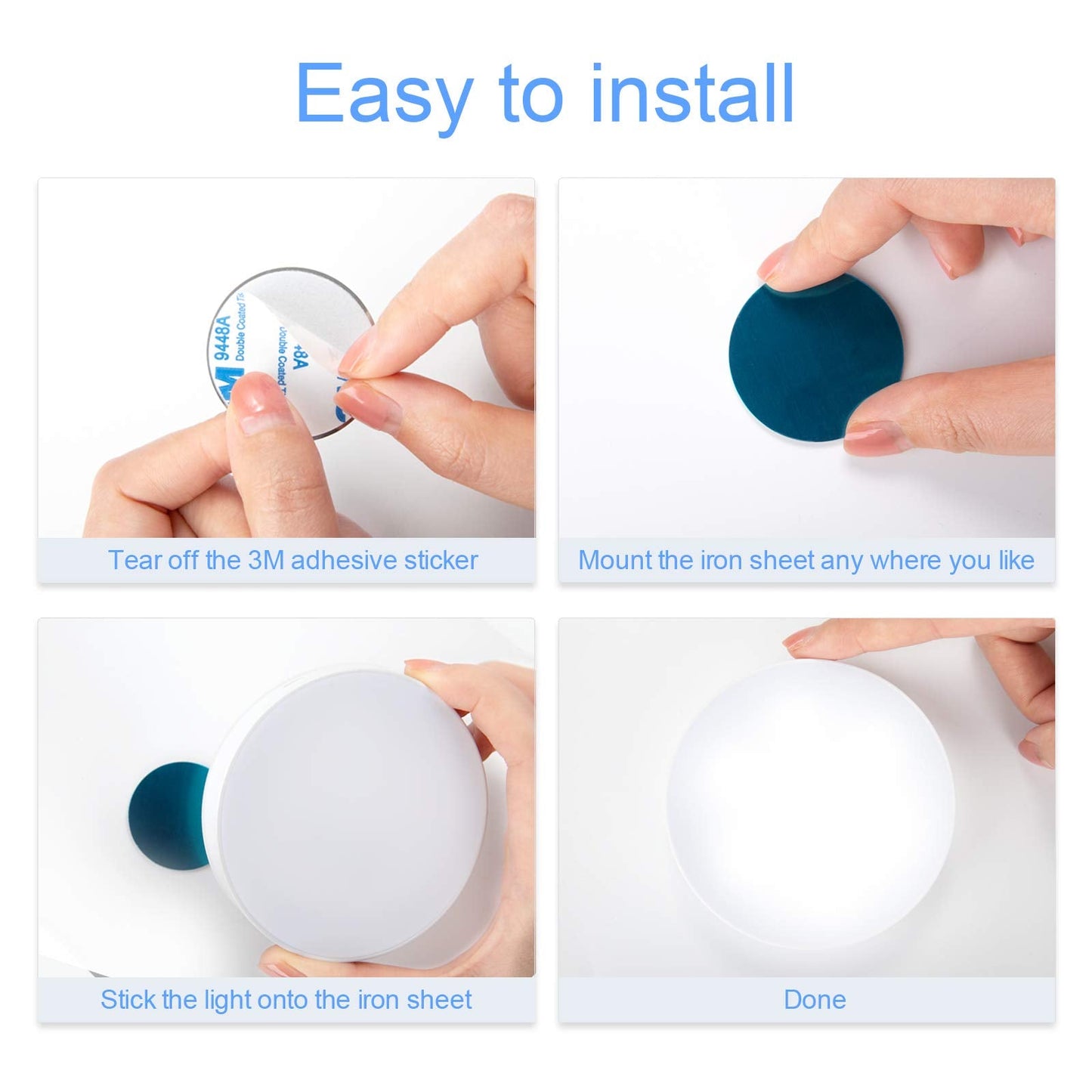 Skorter | Ferswe Dimmable Touch Lights, 3000K Rechargeable Led Tap Light - 2 Pack, Warm White