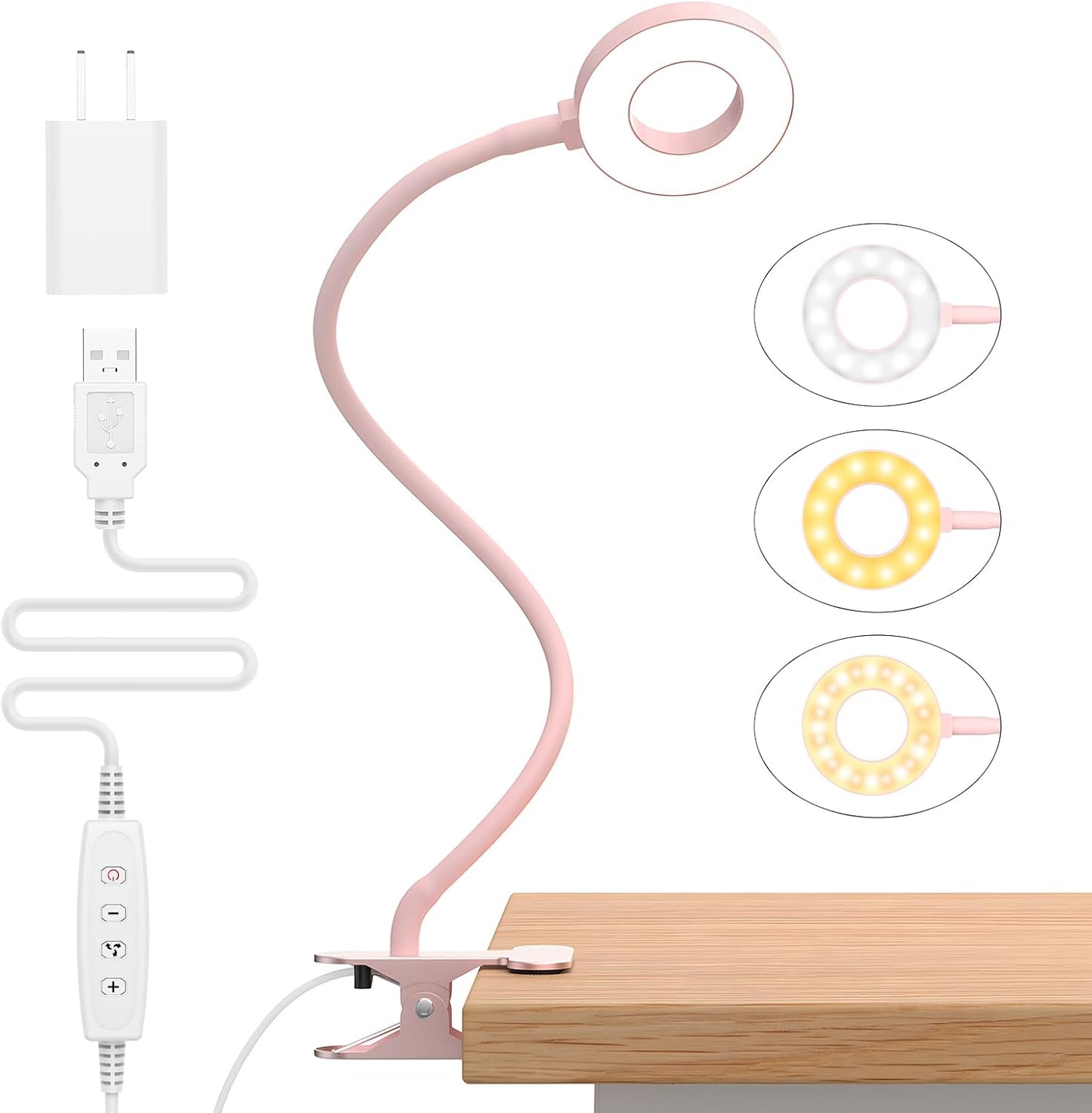 Skorter | 3 Colour Modes LED Desk Clamp Lamp with  & Flexible Gooseneck – Selvara (1+1 FREE)