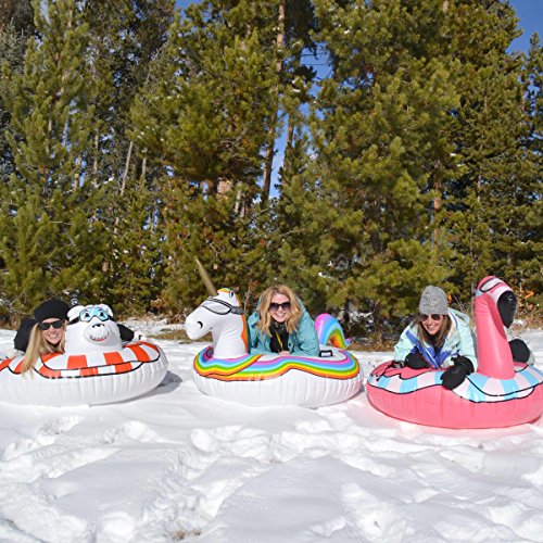 Skorter | GoFloats Winter Snow Tube - The Ultimate Sled (Choose from Unicorn, Ice Dragon, Polar Bear, Penguin, Flamingo)