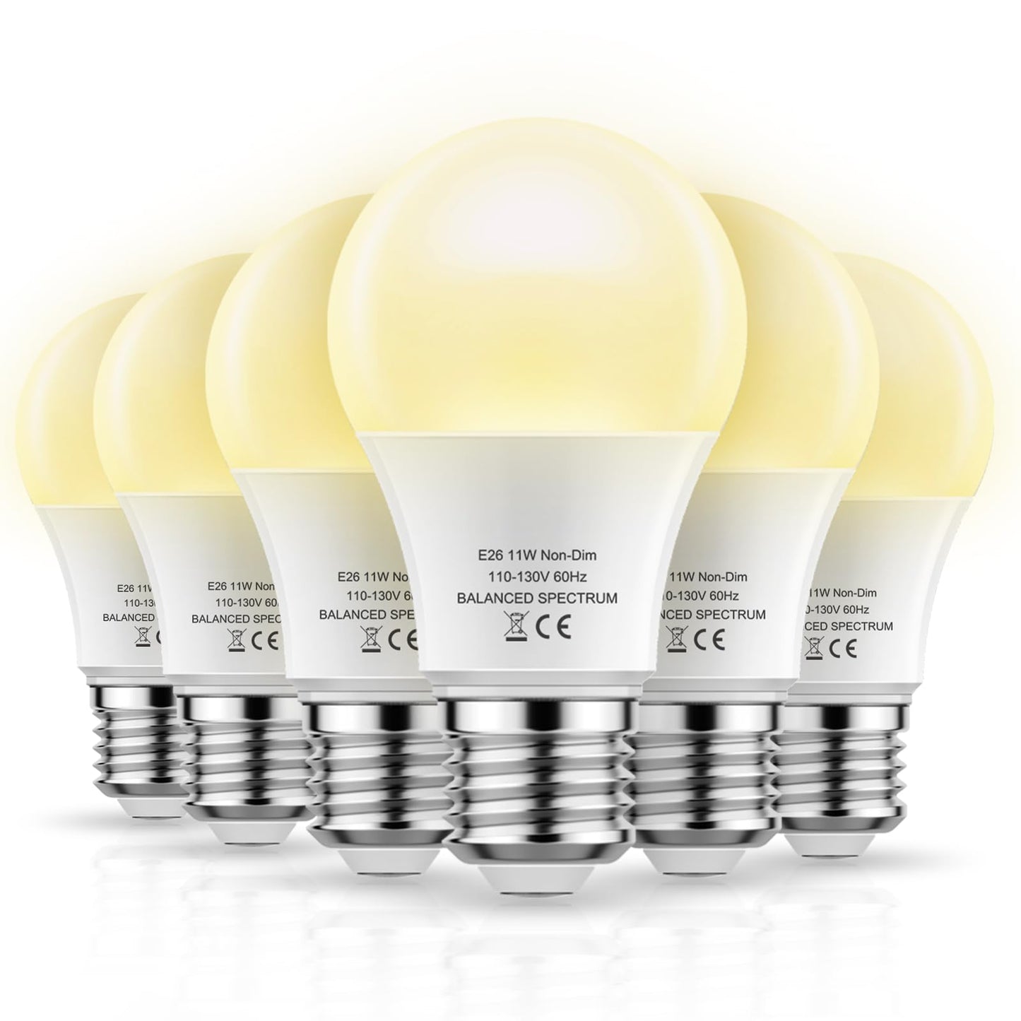 Skorter | Growth Light Bulbs, Weegrow Led Growth Light Bulb A19 Bulb, Full Spectrum Growth Light Bulb, Plant Light Bulb E26 Base, 11W Growth Bulb 100W Equivalent, Growth Lights For Indoor Plant, Seed Starting, Veg, 6 Pack
