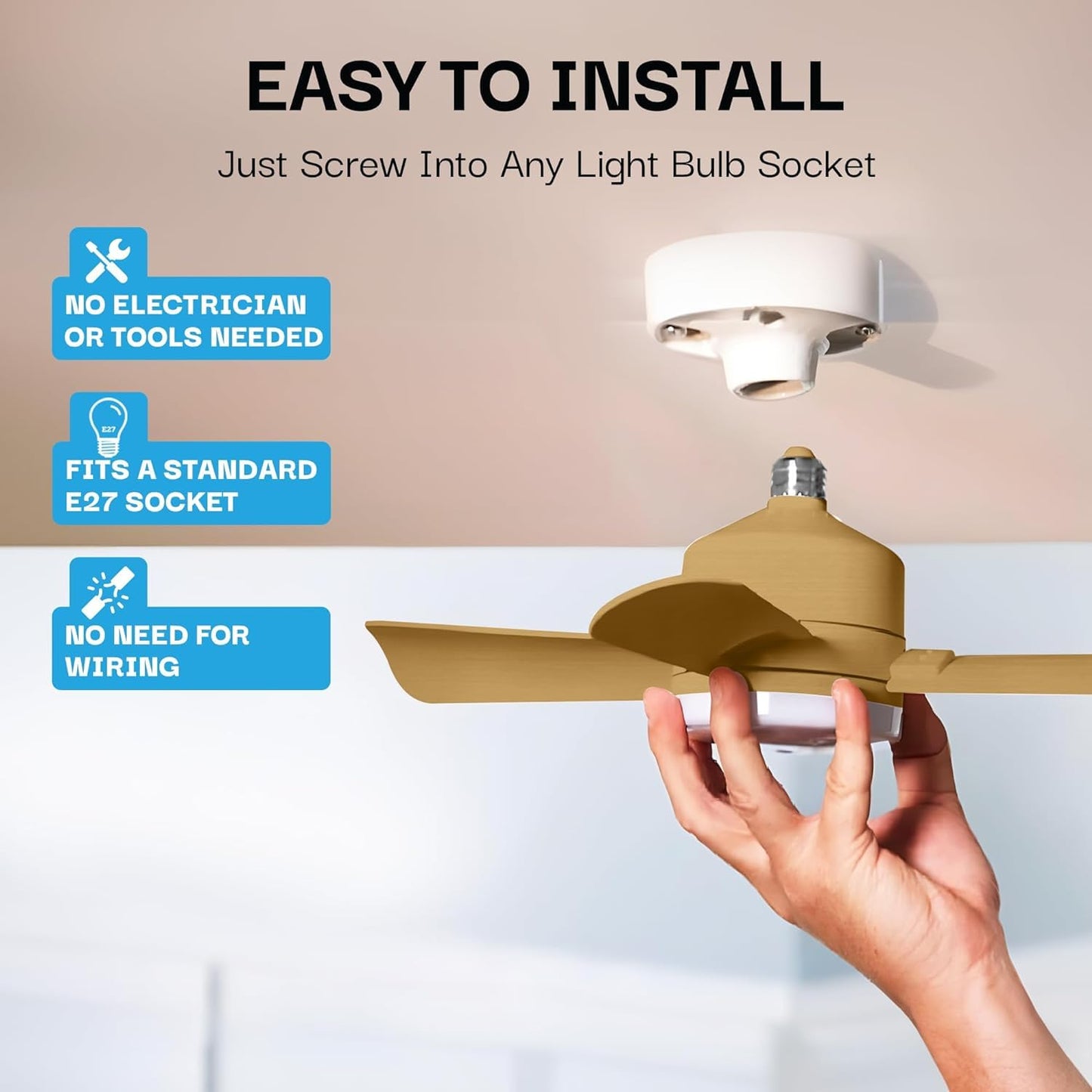 Skorter | Bell+Howell Ceiling Fan with LED Light and Remote Control, Bronze, 1000 Lumens