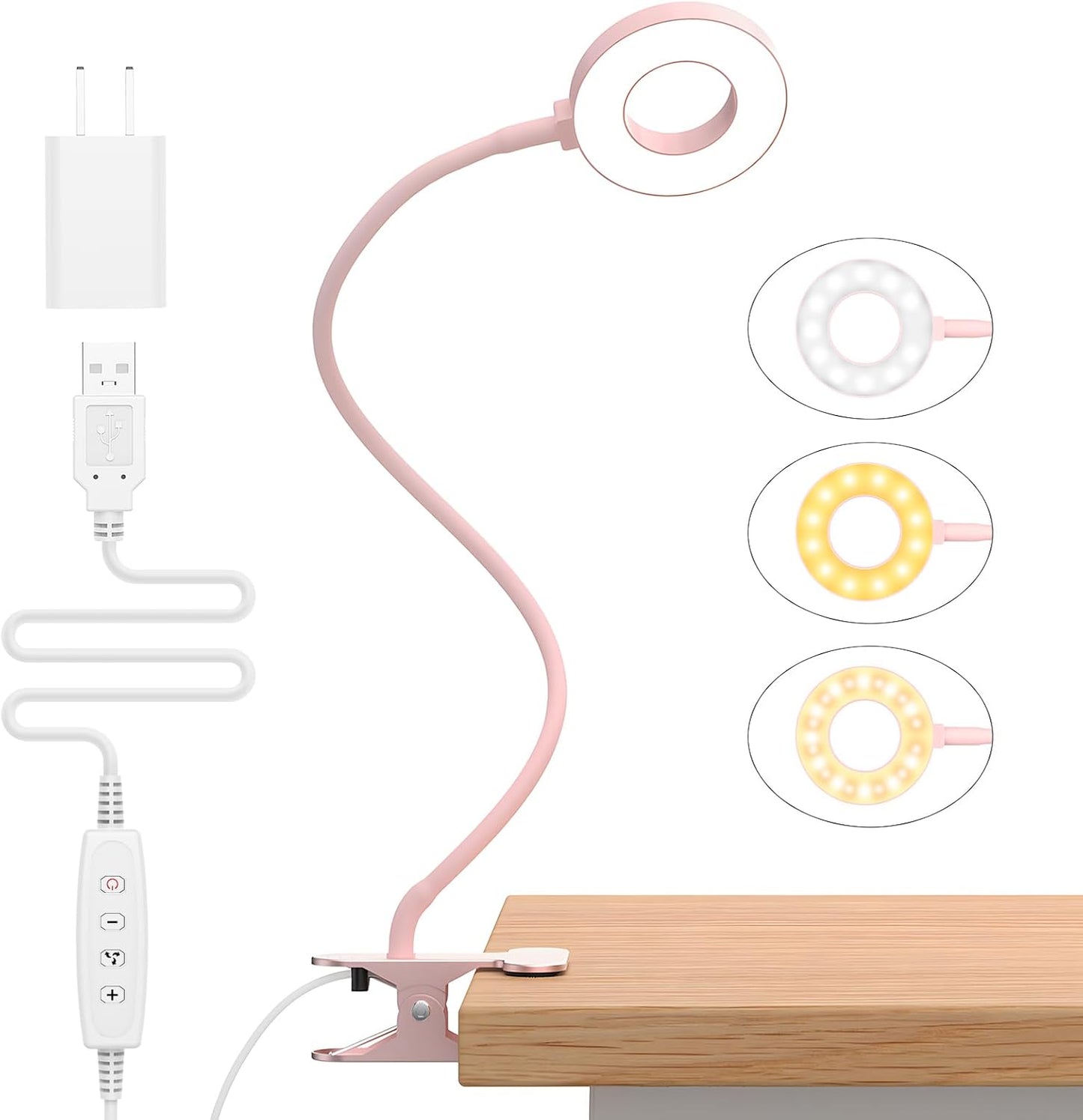 Skorter | 3 Colour Modes LED Desk Clamp Lamp with  & Flexible Gooseneck – Selvara (1+1 FREE)