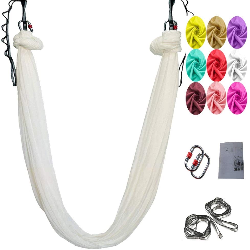 Skørter | Aerial Yoga Swing Set, L:5M W:2.8M Anti Gravity Hammock Inversion Exercises Includes 2 Carabiners, 2 Daisy Chain, 1 Hanging Instructions.