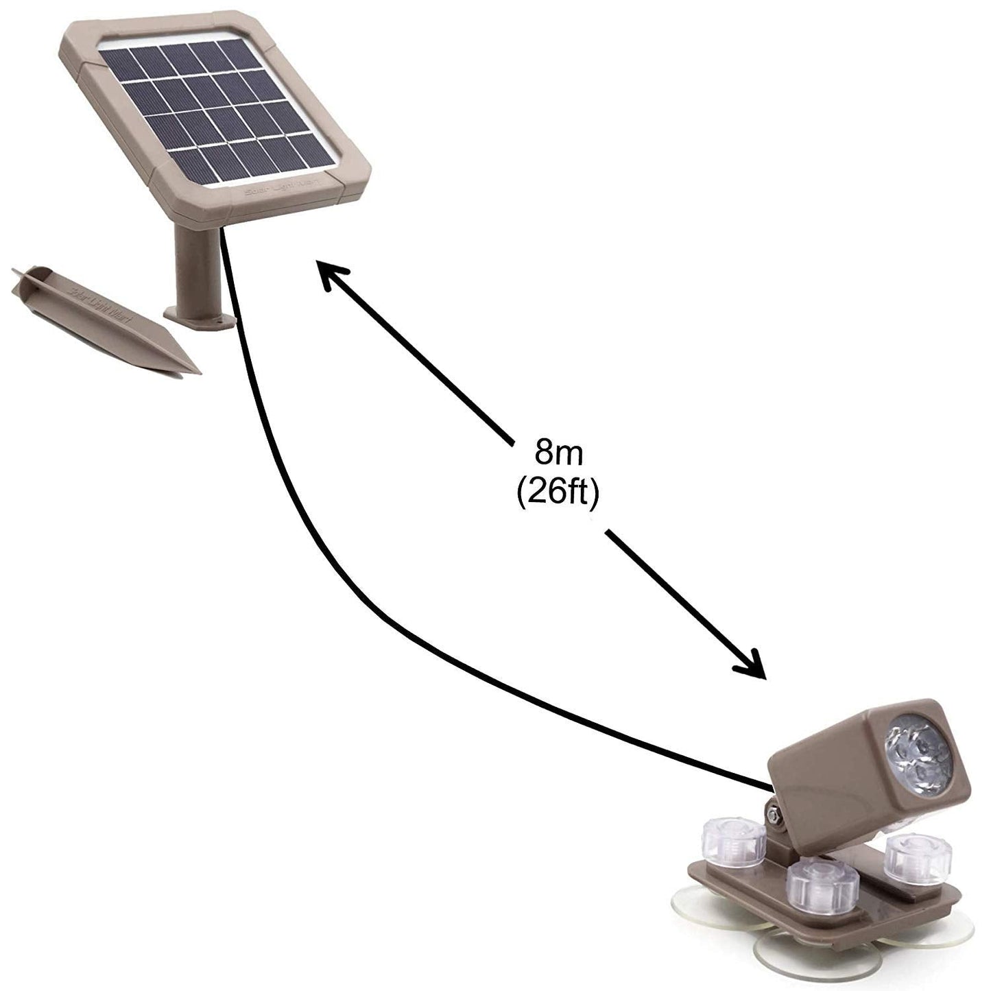 Skorter | Aquahex 60X Solar Underwater Spotlight - Waterproof LED Garden Lighting, Warm White, Brown