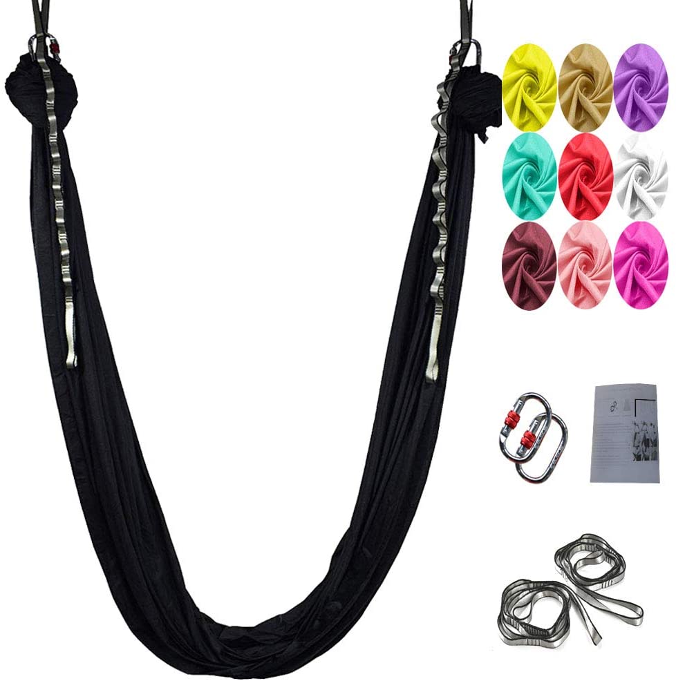 Skørter | Aerial Yoga Swing Set, L:5M W:2.8M Anti Gravity Hammock Inversion Exercises Includes 2 Carabiners, 2 Daisy Chain, 1 Hanging Instructions.