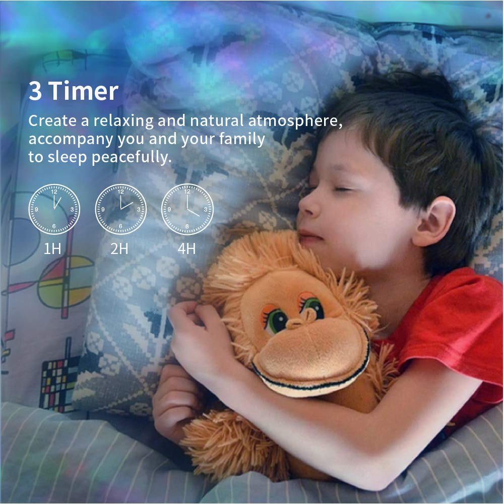 Skorter | Tomnew Ocean Wave Projector Sound Machine - 7 LED Colors, Remote Control, Night Light For Kids & Adults