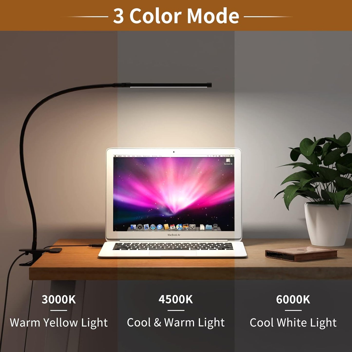 Skorter | 77 LED Desk Clamp Lamp with USB Power & Flexible Gooseneck – Serava