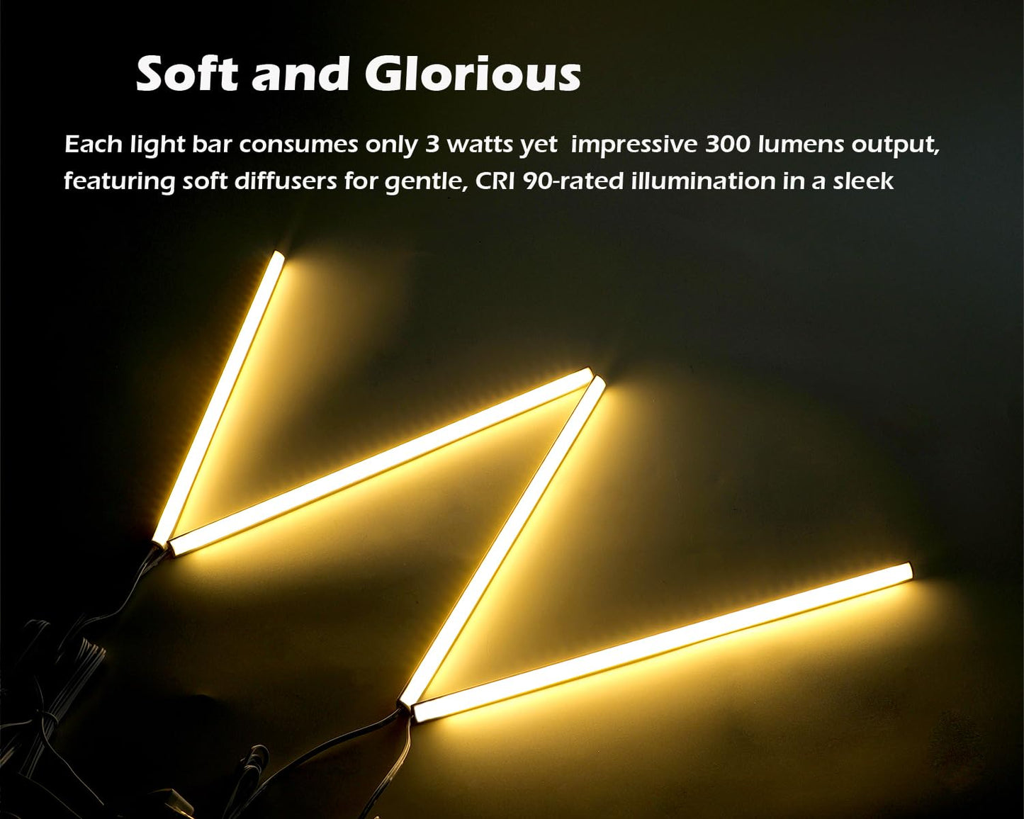 Skorter | Cefrank 12" Dimmable Led Under Cabinet Lighting Set - 4 Pcs Warm White 3000K, 1200
