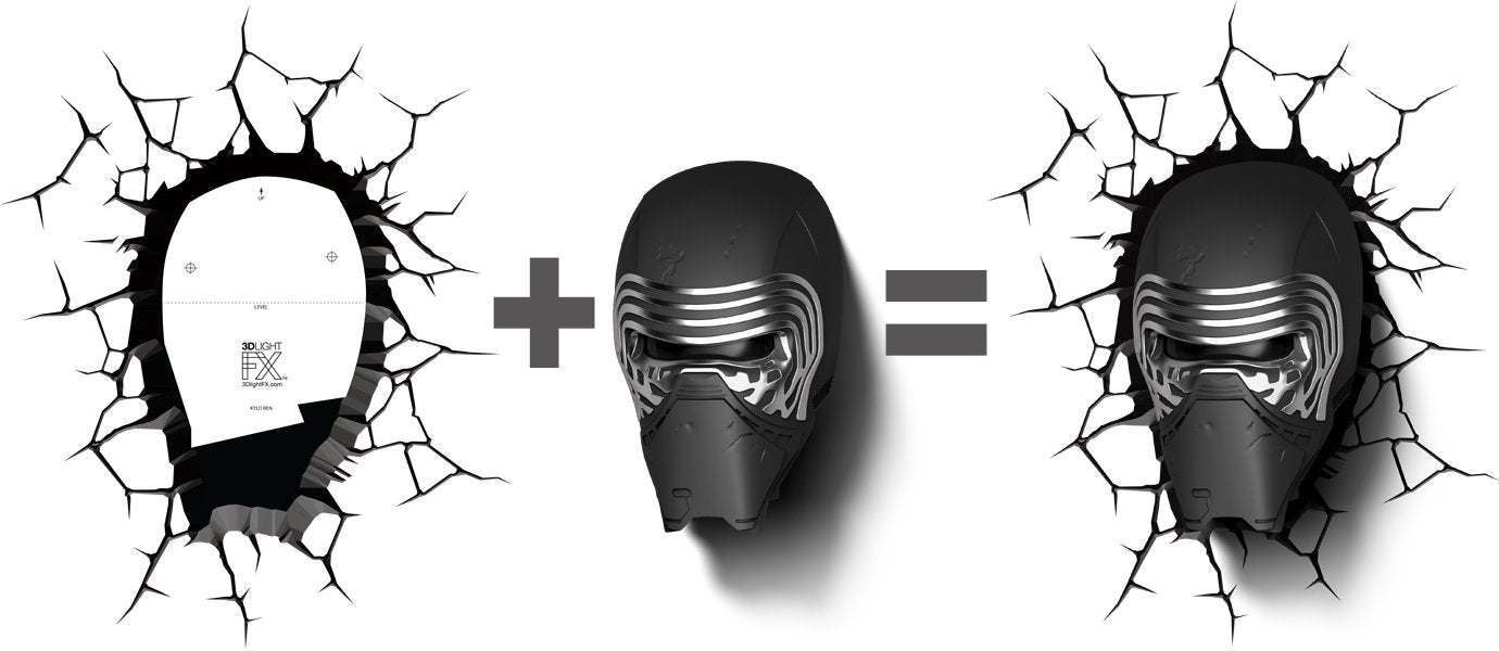 Skorter | Disney 3D Light Fx Star Wars Kylo Ren Led Wall Lamp - Black Plastic Home Decor