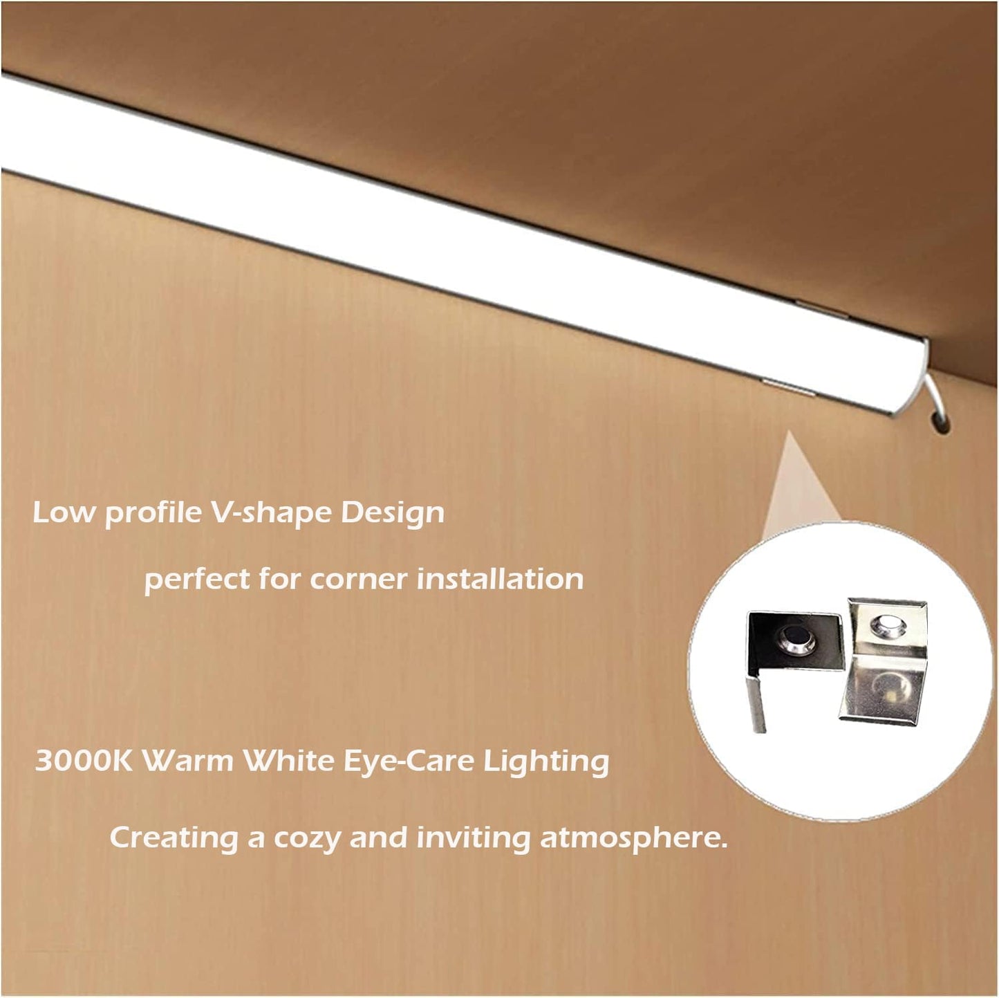 Skorter | Cefrank V-shaped LED shelf lighting 4X 12" warm white 3000K - 1200Lm display cabinet