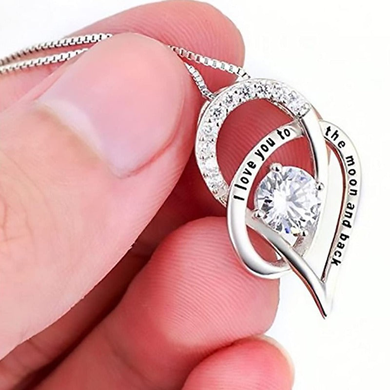 Skørter | CZ Crystal I Love You To The Moon And Back Pendant Necklace