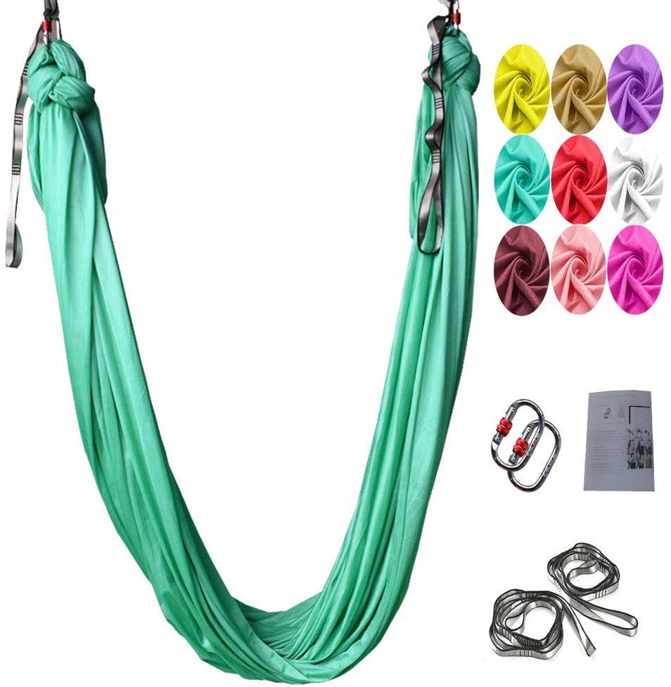 Skørter | Aerial Yoga Swing Set, L:5M W:2.8M Anti Gravity Hammock Inversion Exercises Includes 2 Carabiners, 2 Daisy Chain, 1 Hanging Instructions.