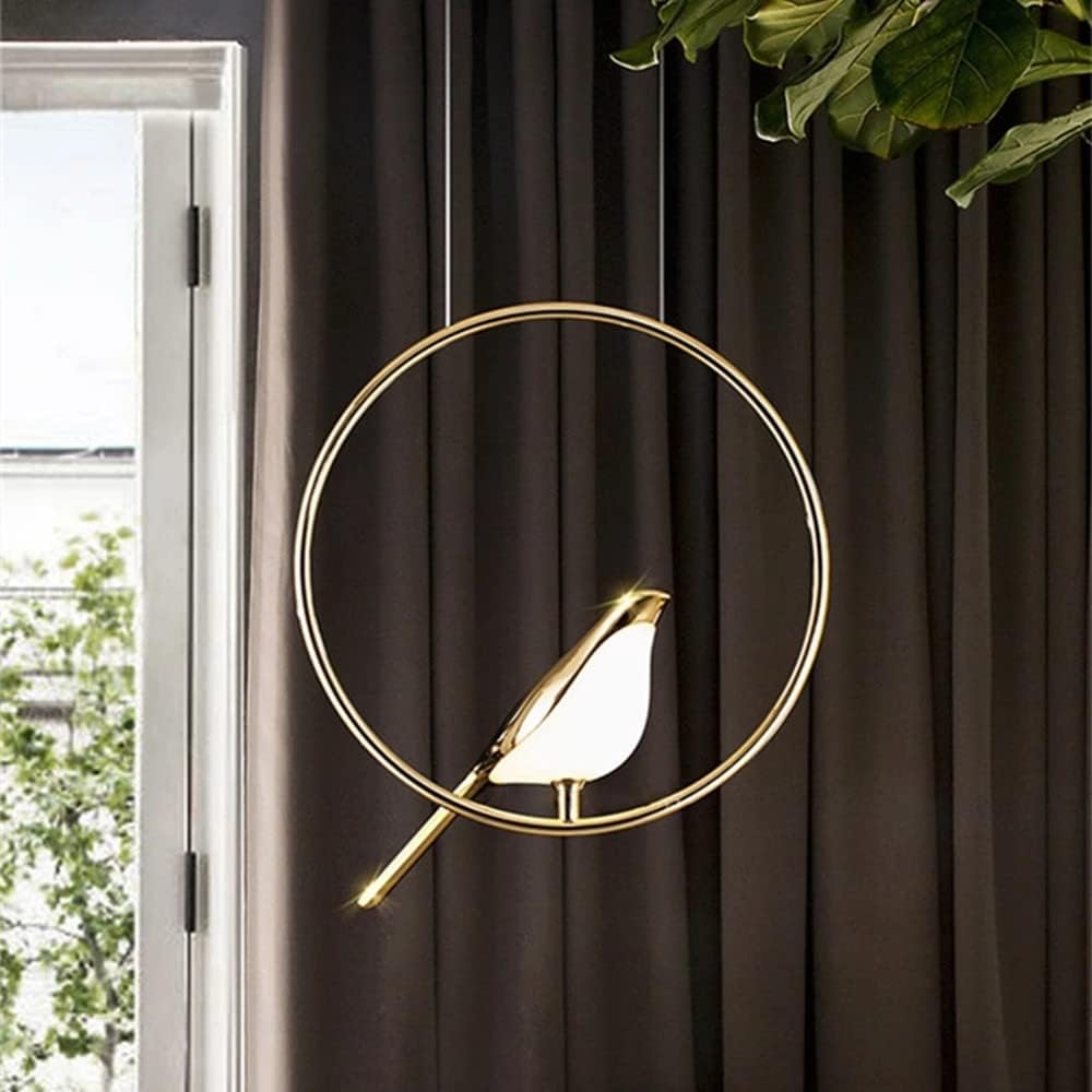 Skorter | Circle Pendant Lamp with Bird Motifs – Modern Lighting Fixture for Home Decor & Unique Ceiling Design