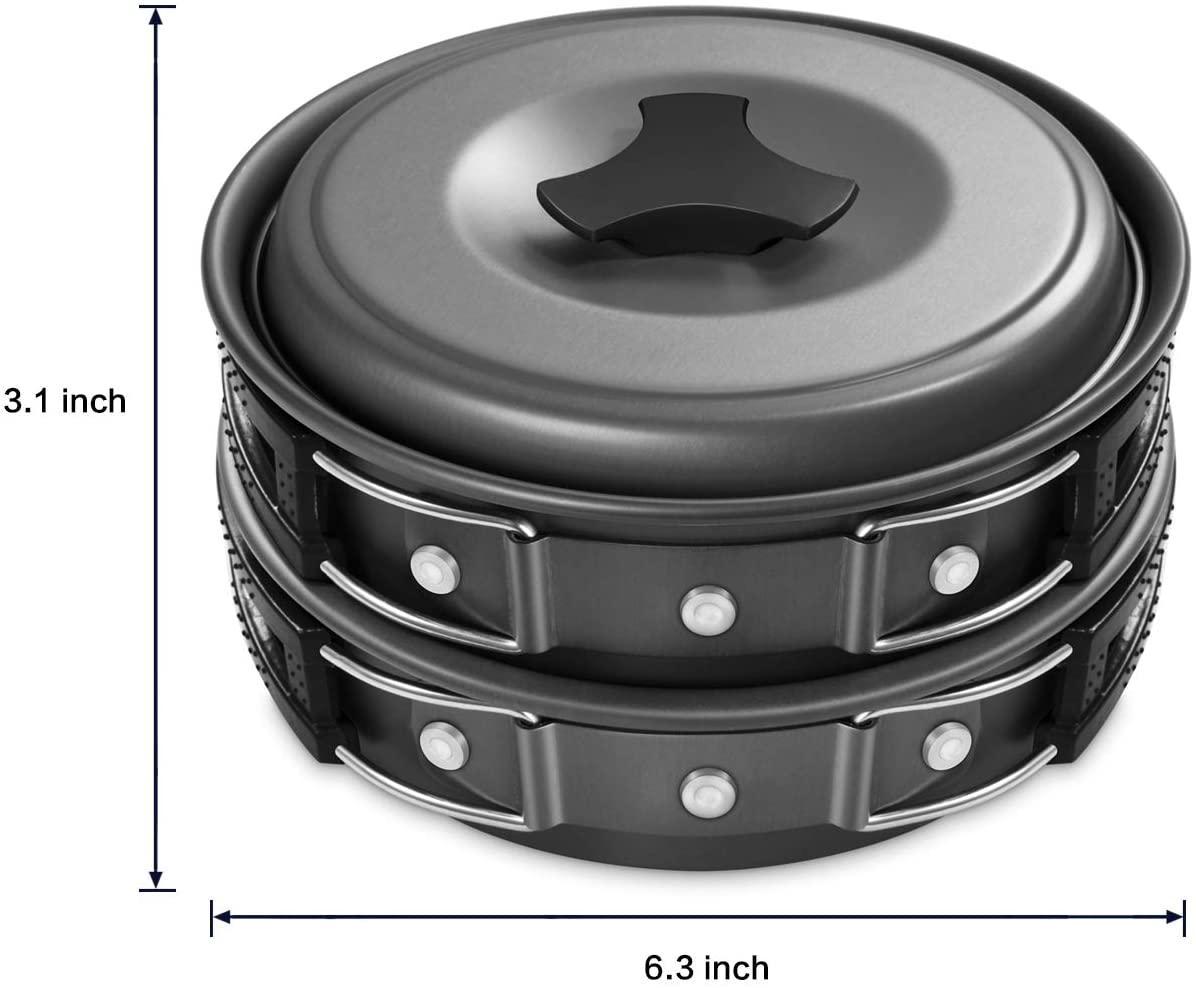 Skørter | Gonex 11pcs/13pcs/16pcs/21pcs Camping Kitchen Equipment Set Mess Kit, Backpacking Cooking Equipment, Stackable Portable Non Stick Pot Pan Cook for Outdoor Hiking