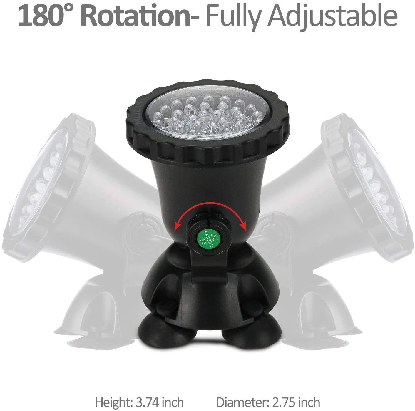 Skorter | Zhgservu Color Changing Underwater Pond Light - 36 LED Submersible Spotlight With Timer Remote Control, Set Of 2
