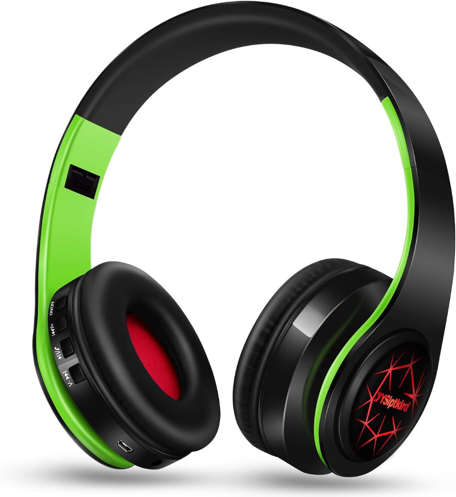 Skorter | Over-Ear v5.3 Bluetooth Headphones - Stereo & LED Light