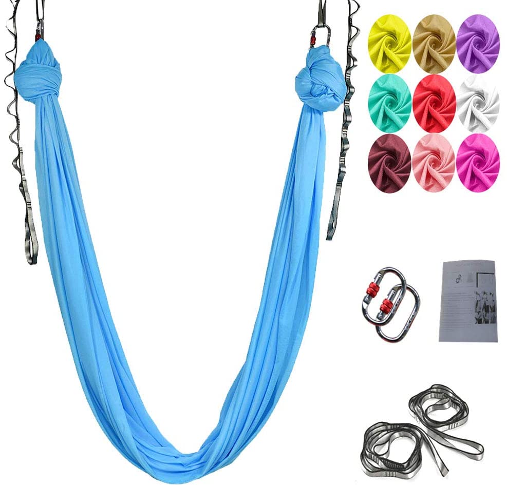 Skørter | Aerial Yoga Swing Set, L:5M W:2.8M Anti Gravity Hammock Inversion Exercises Includes 2 Carabiners, 2 Daisy Chain, 1 Hanging Instructions.