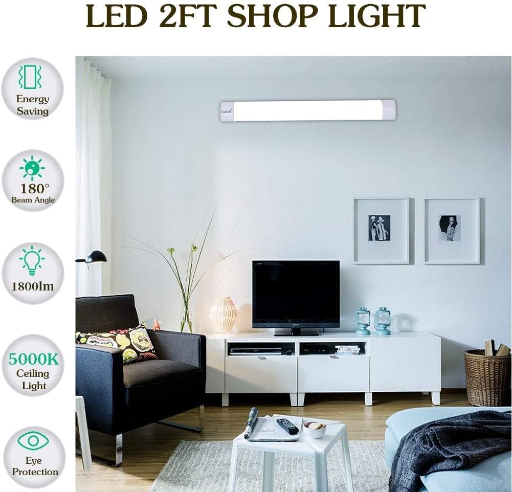 Skorter | Airand Led Shop Light 2Ft/4Ft, Linkable 5000K, 1800 Lm, With Cable