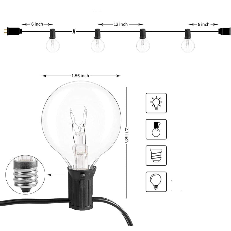 Skorter | Royaleva Outdoor Dimmable String Lights - 20 ft LED Ambient Lighting