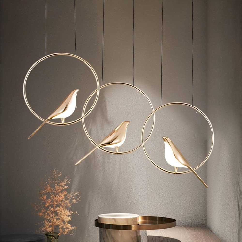 Skorter | Circle Pendant Lamp with Bird Motifs – Modern Lighting Fixture for Home Decor & Unique Ceiling Design