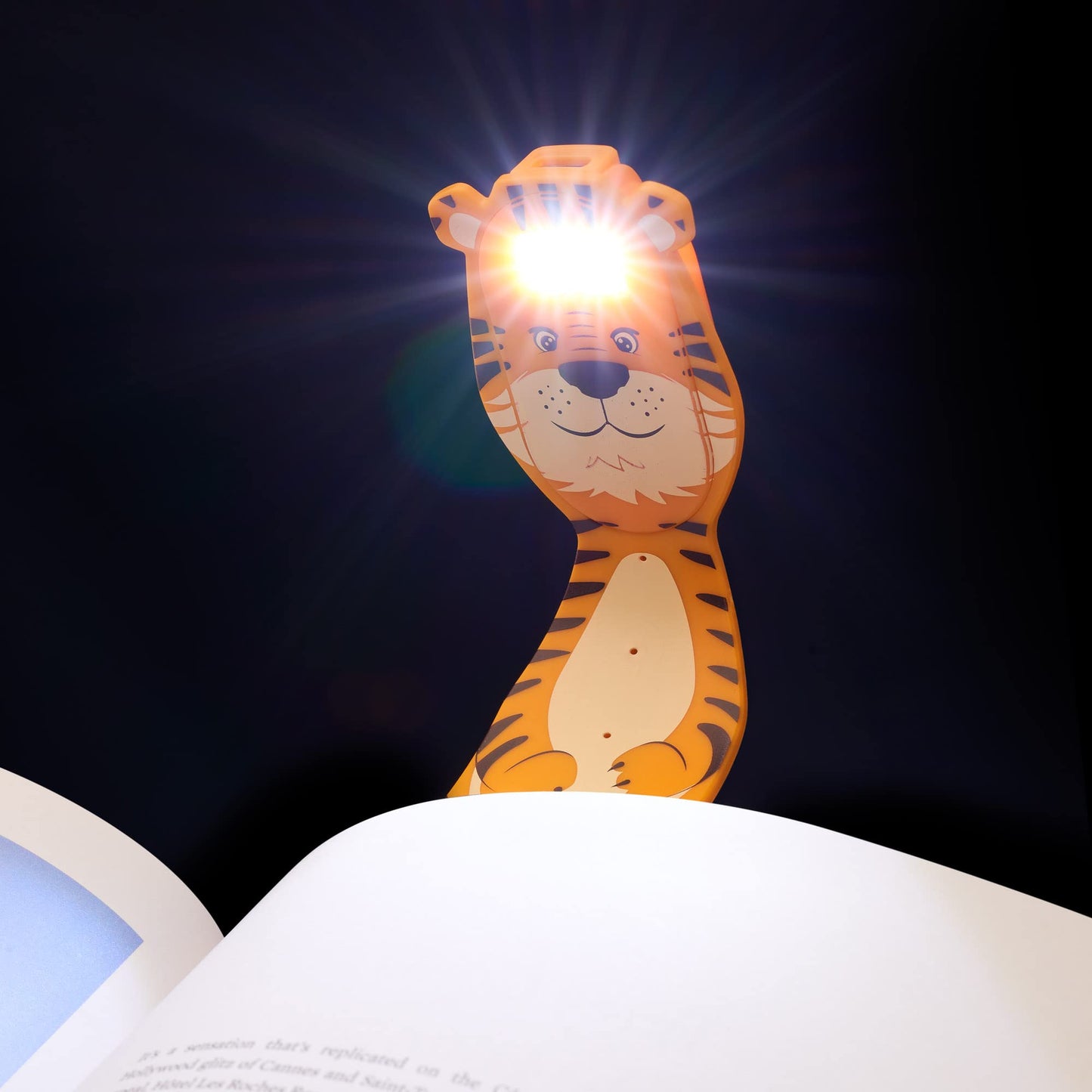 Skorter | Gifts for Readers and Writers Flexilight Pal Rechargeable Bookmark LED Reading Light - Tiger