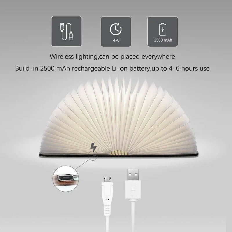 Skorter | LED Folding Book Light – Unique and Quirky Gift Idea for Book Lovers, Perfect for Reading Nooks or Bedside Tables | Creative and Compact Night Light