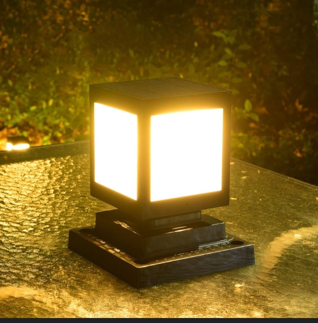 Skorter | Solar LED garden lantern in square design – decorative outdoor lighting for paths and terrace