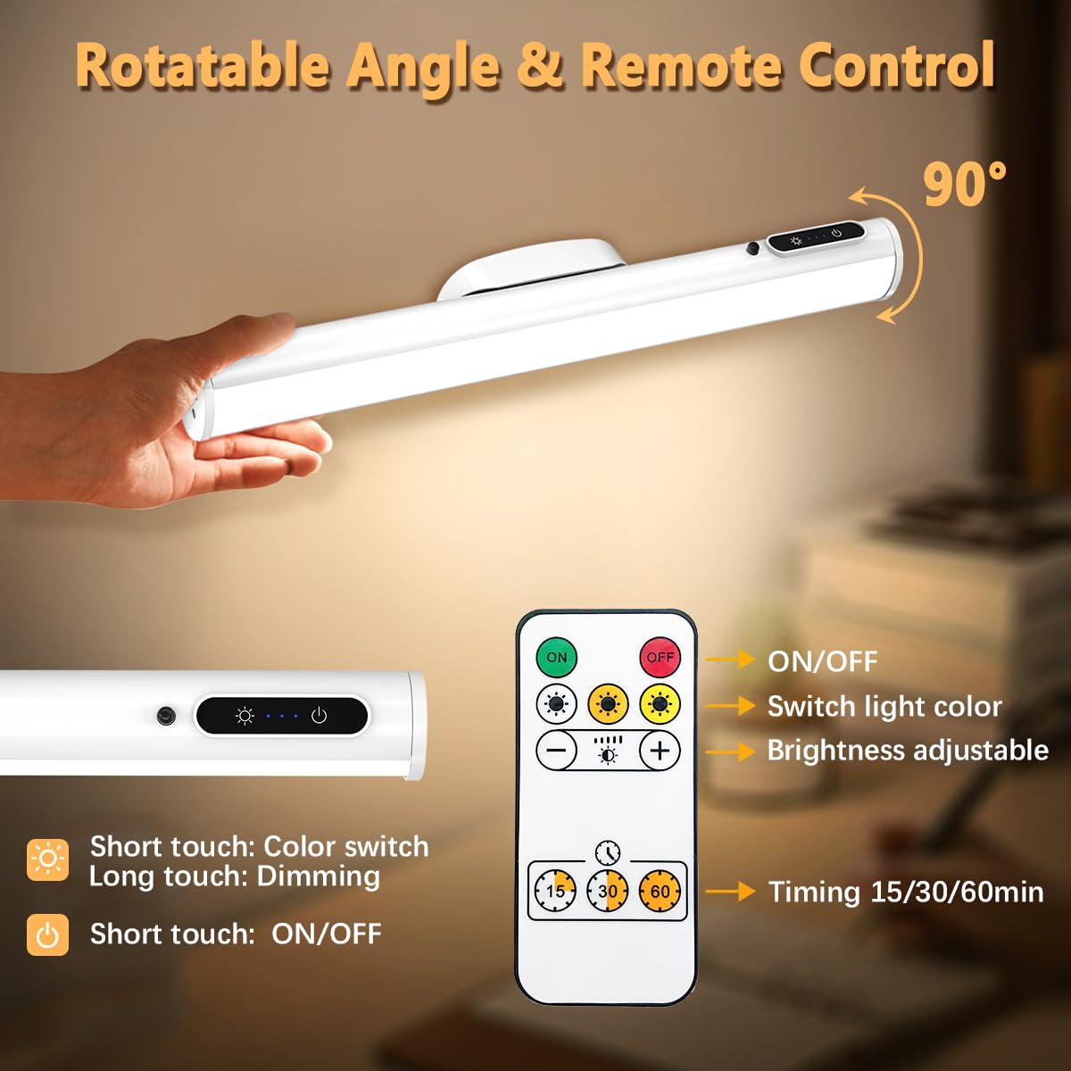 Skorter | Bravzurg Rechargeable Magnetic LED Strip Light - Wireless Under Cabinet Dimmable Lamp, White