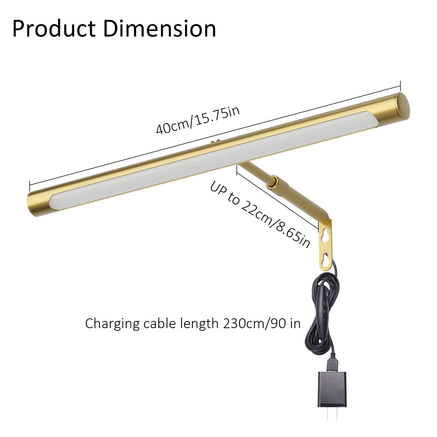 Skorter | Coinmit 16" Adjustable LED Picture Lighting, Gold Art Light with Remote Control for Paintings