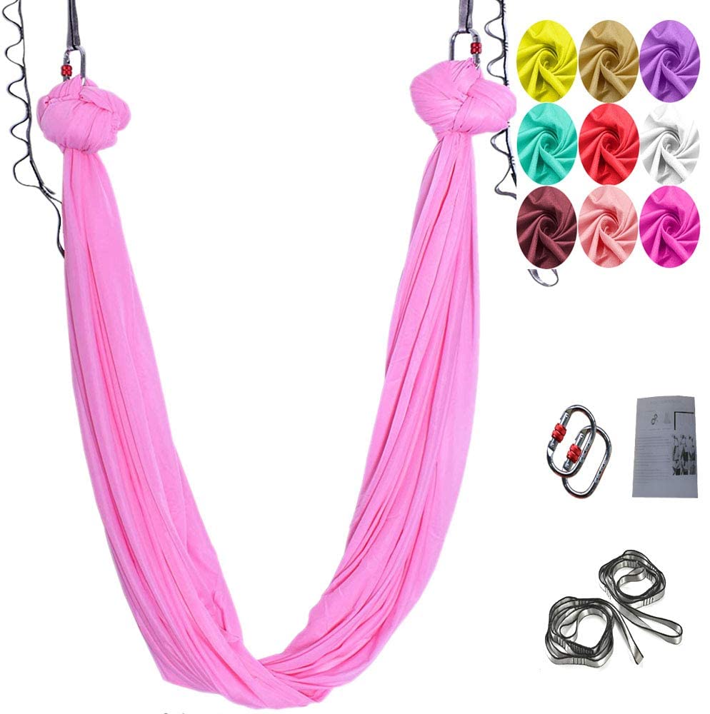 Skørter | Aerial Yoga Swing Set, L:5M W:2.8M Anti Gravity Hammock Inversion Exercises Includes 2 Carabiners, 2 Daisy Chain, 1 Hanging Instructions.