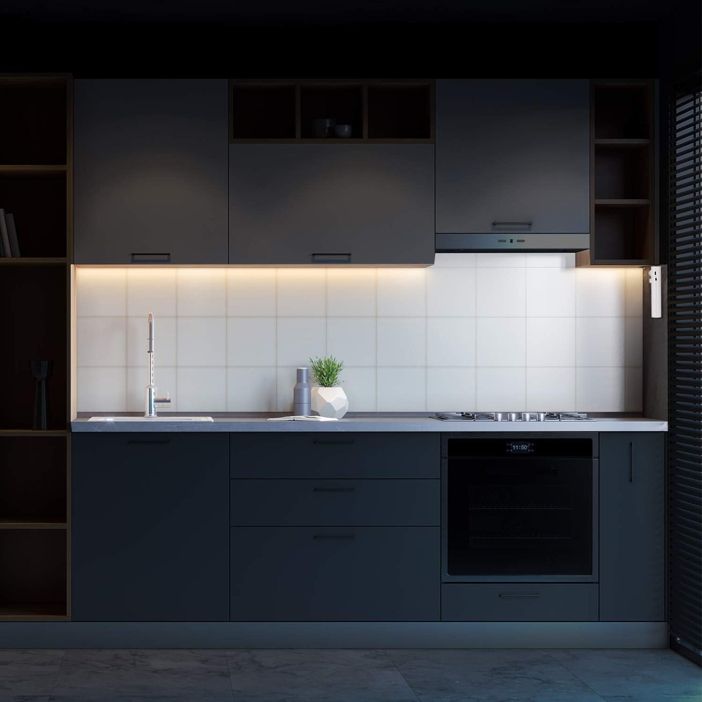 Skorter | Luxjet 2-Pack Rechargeable Led Strips With Motion Sensor - Cool White Under Cabinet Lighting