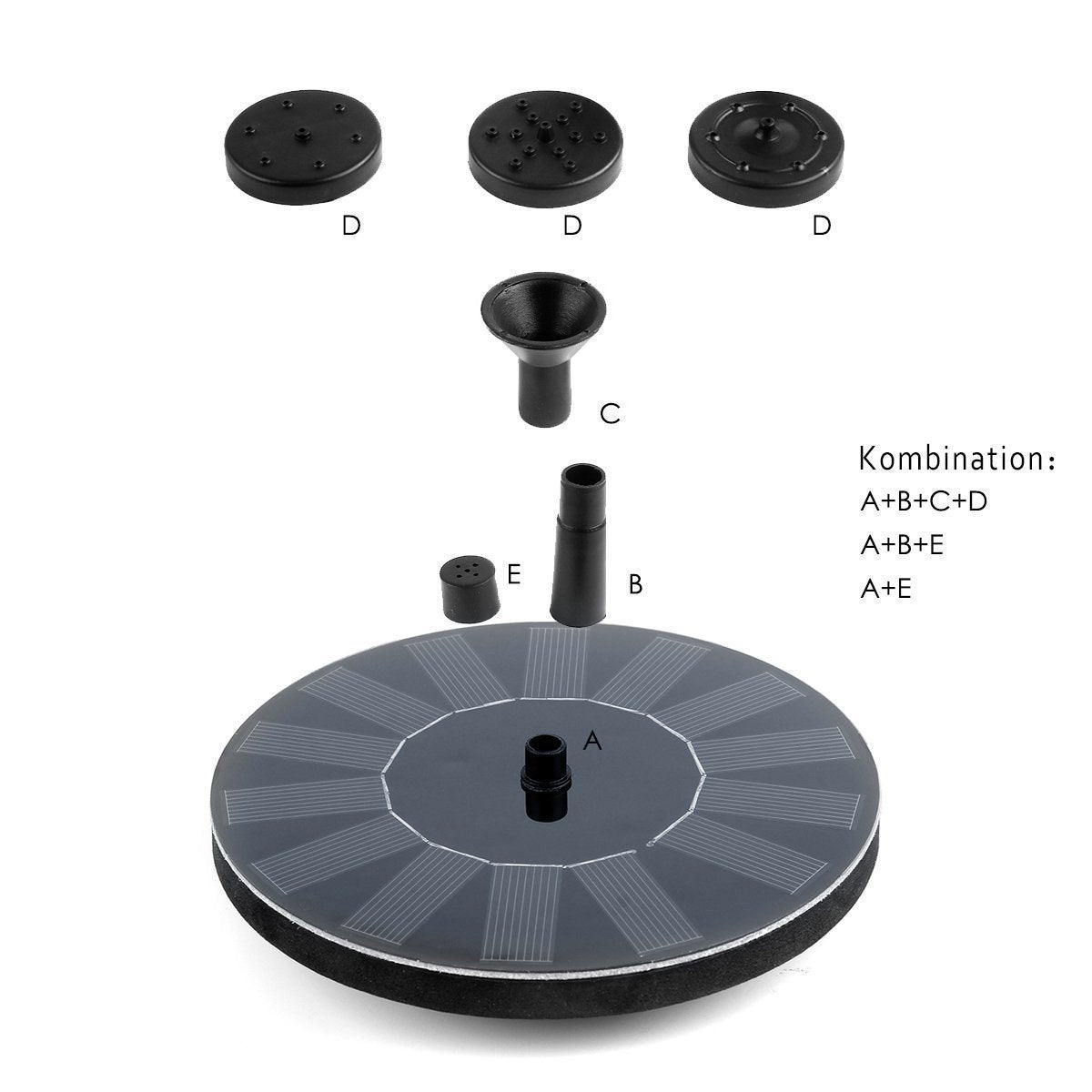 skorter | Solar fountain pump circular garden solar-powered water pump