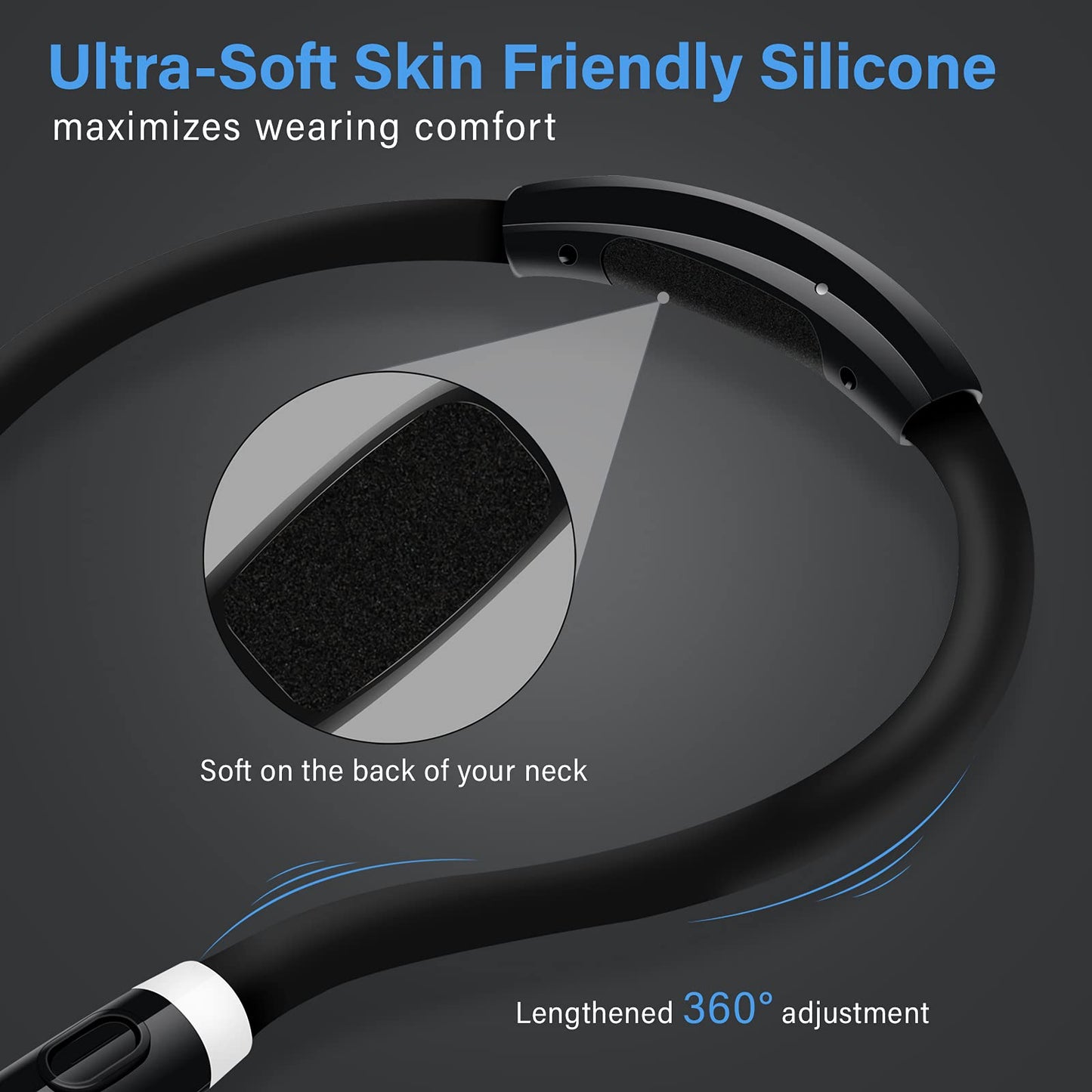 Skorter | Vekkia Rechargeable Led Neck Light, 3 Brightness Levels, Flexible Arms, Black Reading Light
