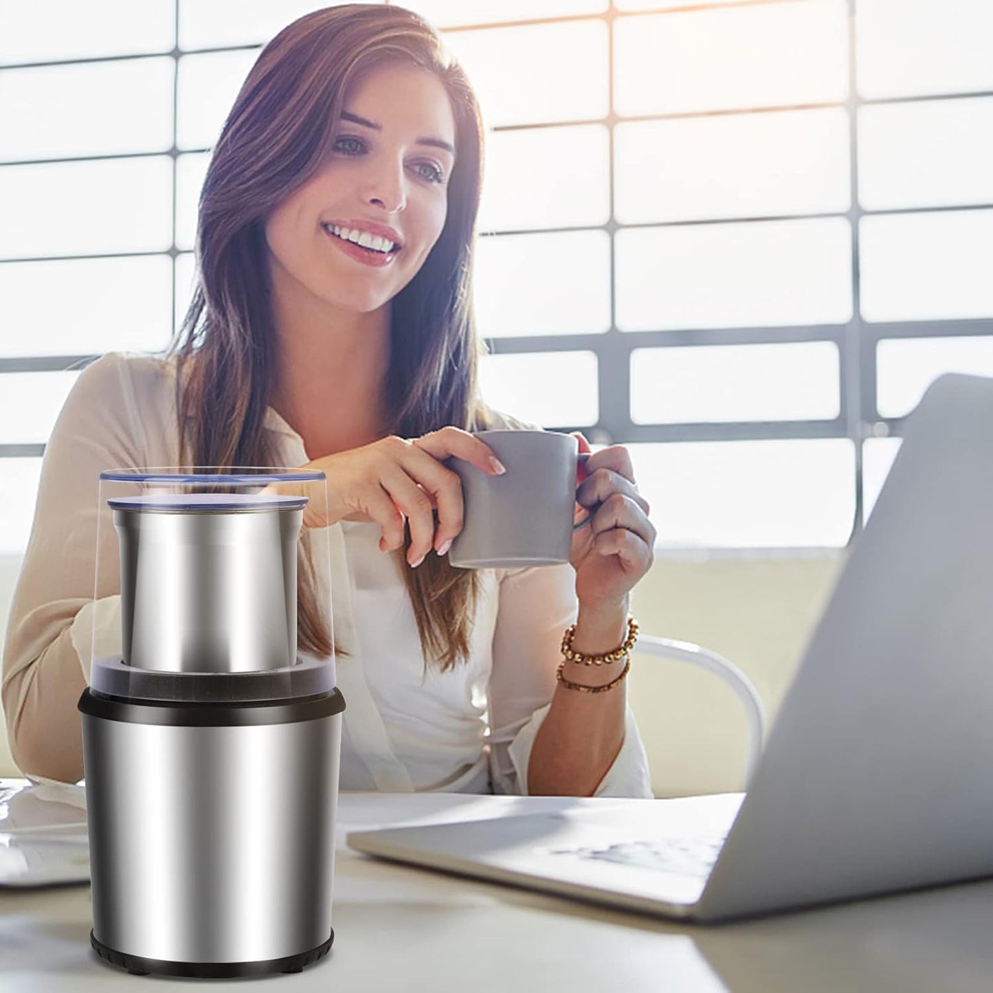 Skorter | Electric Coffee & Spice Grinder with Removable Cup – BrewMate